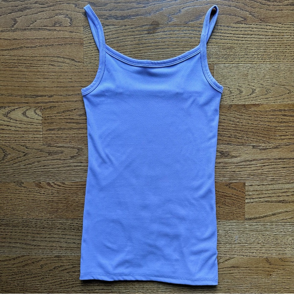No Boundaries Girls Purple soft ribbed tank top with thin straps Size XS